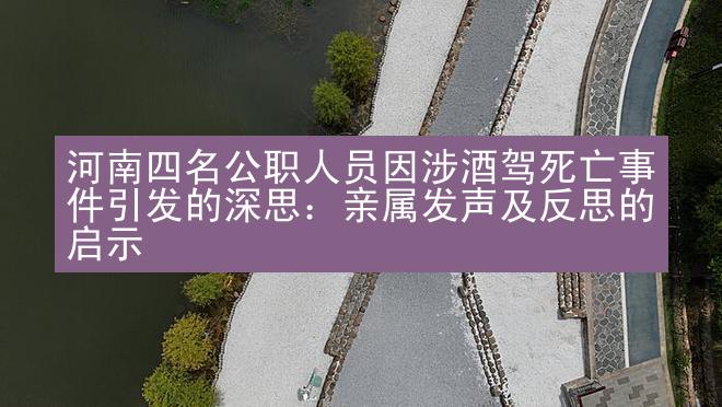 河南四名公职人员因涉酒驾死亡事件引发的深思：亲属发声及反思的启示