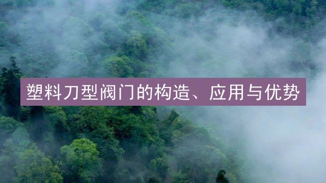 塑料刀型阀门的构造、应用与优势