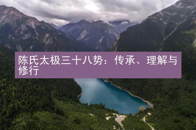 陈氏太极三十八势：传承、理解与修行