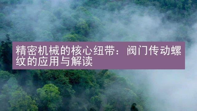 精密机械的核心纽带：阀门传动螺纹的应用与解读