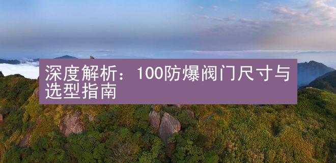 深度解析：100防爆阀门尺寸与选型指南